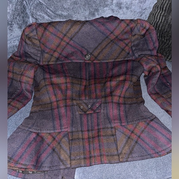 BCBGMaxAzria Ruffle Button Military Style Coat, Size XXS - Picture 5 of 8